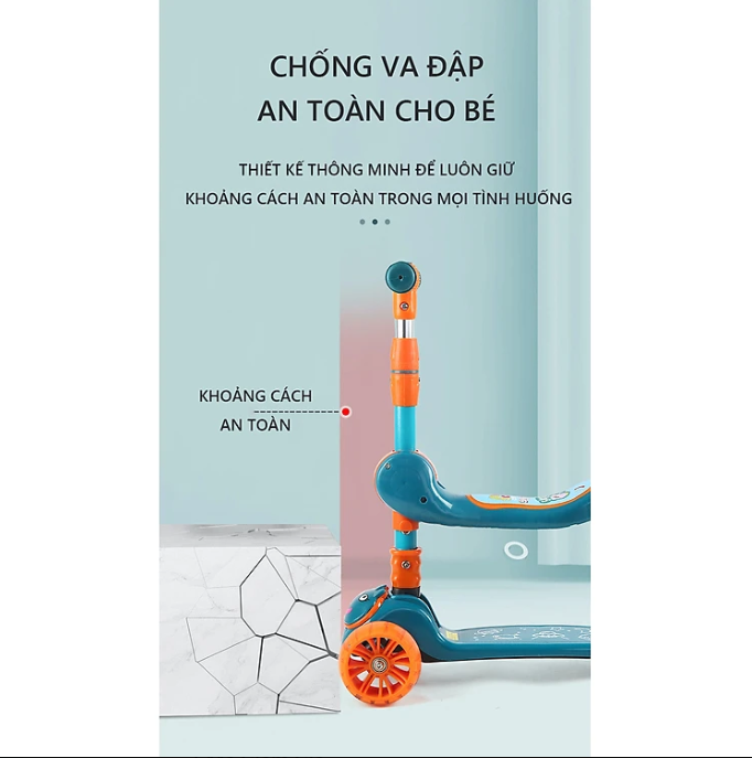 Xe Trượt Scooter 3 Bánh Đa Năng Đèn Led Cho Bé