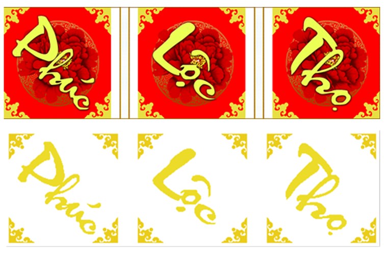 Tranh đính đá phúc lộc thọ VS122 - 150 x 50 cm - chưa đính
