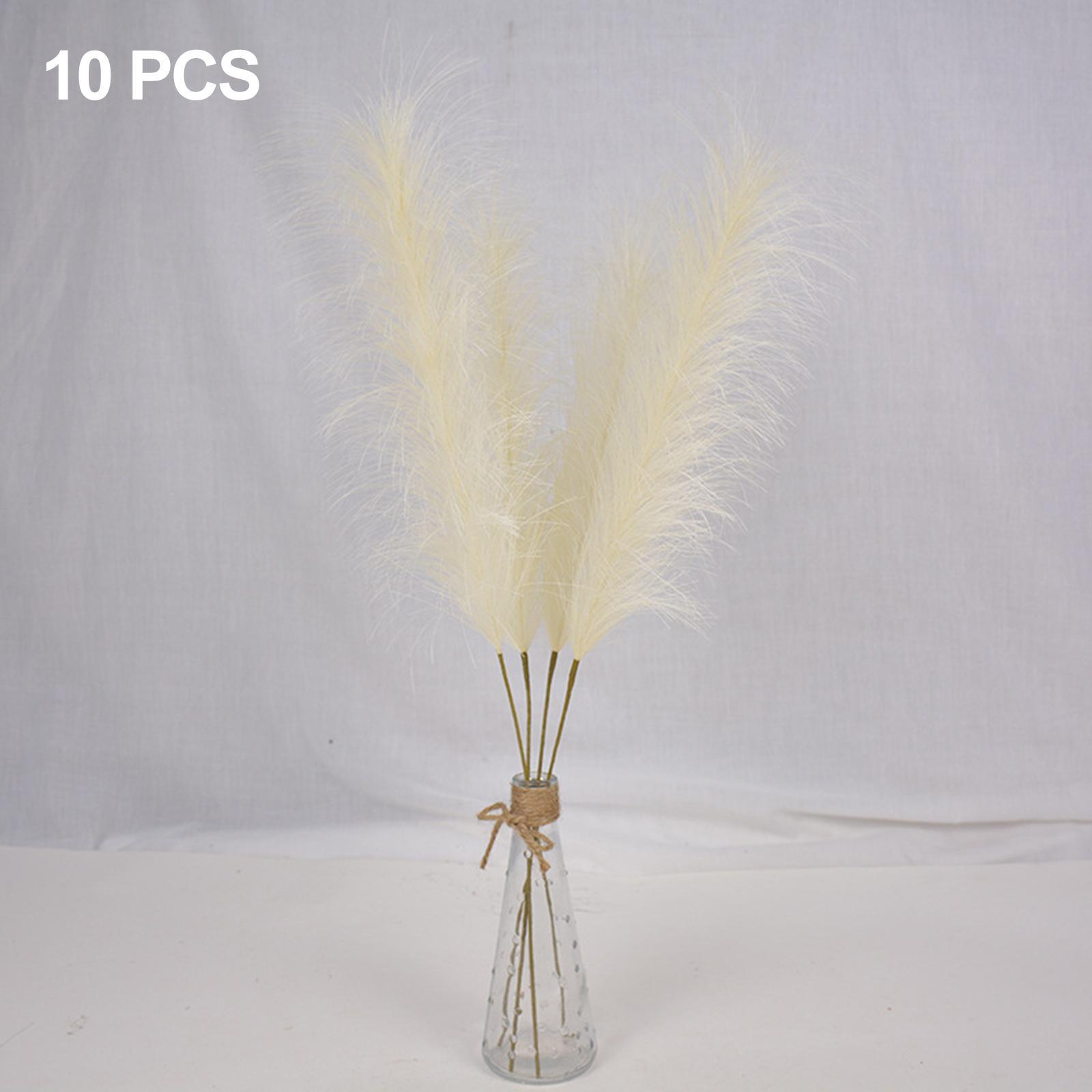 Faux Pampas Grass Bouquet 10pcs 24“/61cm, Natural Artificial Pampas Grass Decor Reed, Boho Wedding Decor, Home Decoration