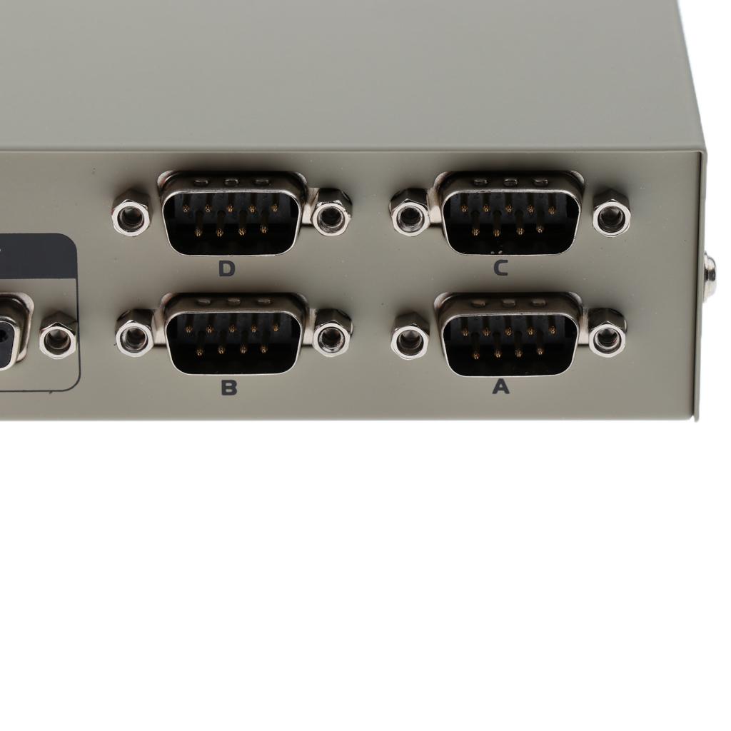 DB 9 Pin Plug Socket Serial 4 Port RS232 Data Release Switch