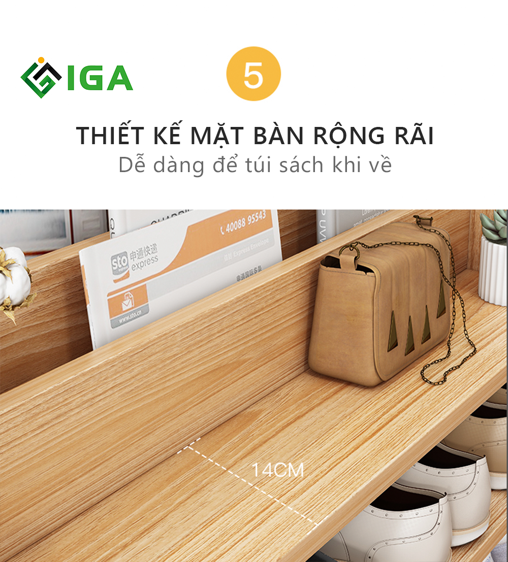 Tủ Giày Đa Năng Kết Hợp Kệ Sách Phong Cách Nordic Thương Hiệu IGA - GP160