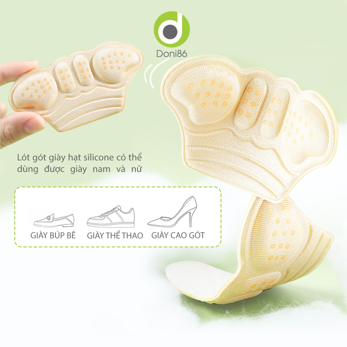 Combo 2 cặp lót giày cao gót hình cánh bướm giúp giảm size, chống trầy da, tuột gót - Doni - DOPK275