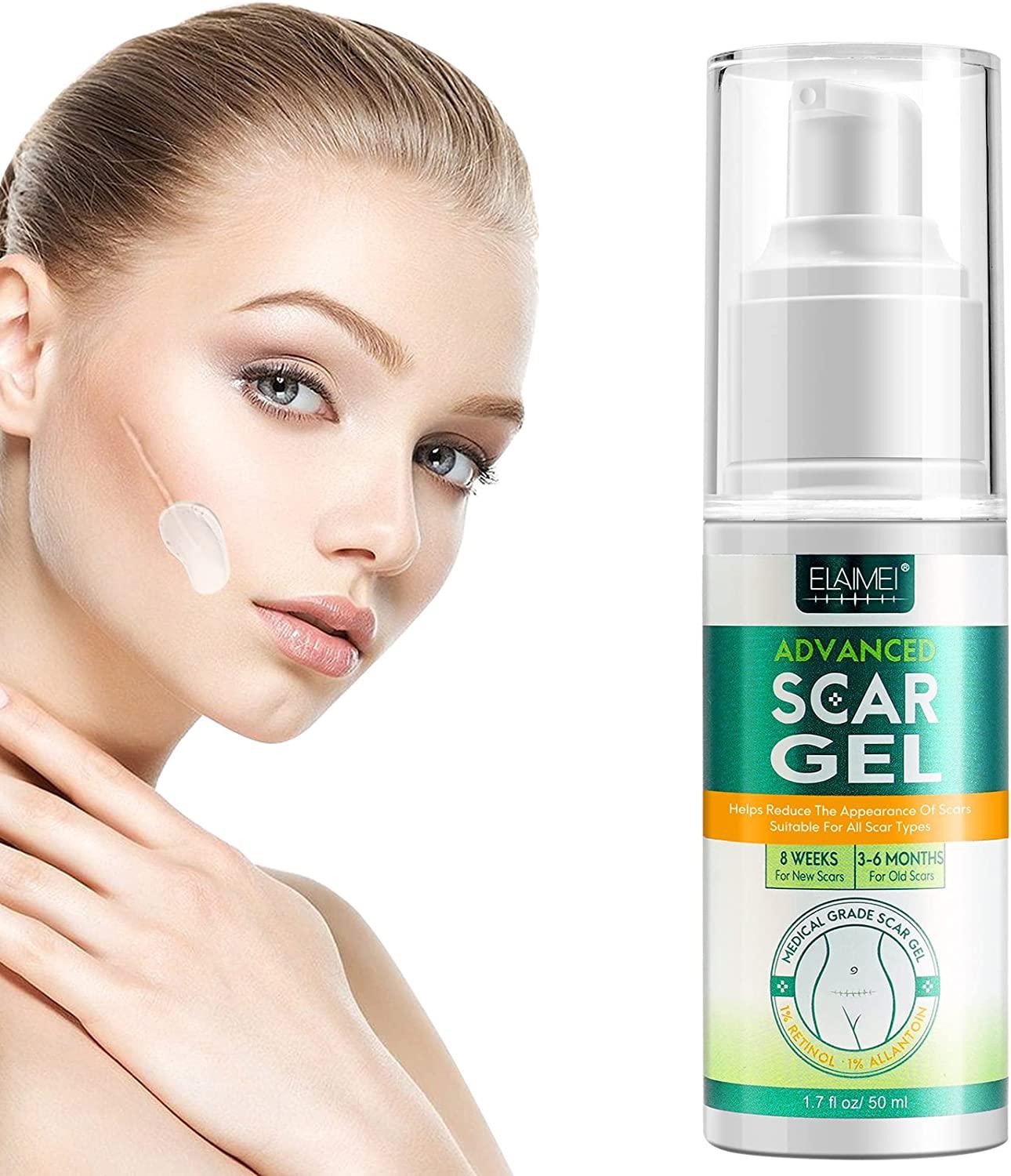 Silicone Scar Gel - Kem sẹo nâng cao, làm mềm và làm phẳng các vết sẹo cũ và mới do mổ lấy thai, phẫu thuật, mụn trứng cá, vết rạn da 50ml
