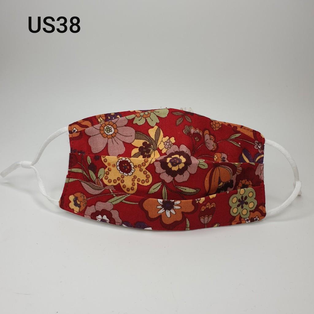 Khẩu trang Vải linen hoa  US38