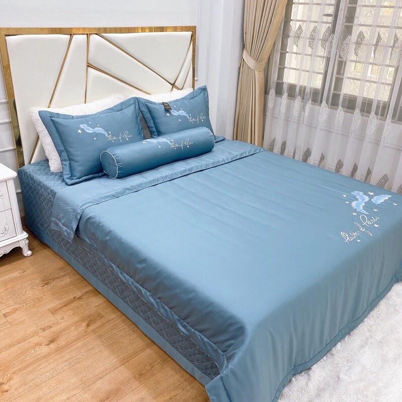 Bộ chăn ga gối trần bông làm phòng cưới siêu xinh