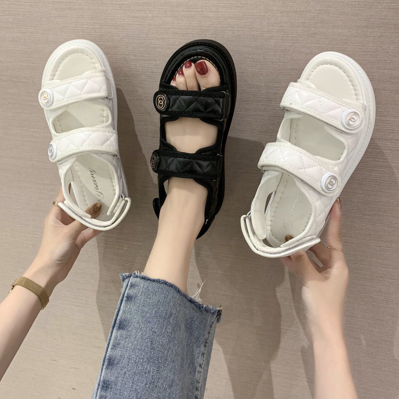 Giày Sandals bé gái quai hậu dán thể thao siêu nhẹ, êm chống trơn cho trẻ em học sinh 6 - 12 tuổi đi học đi chơi – GSD9003