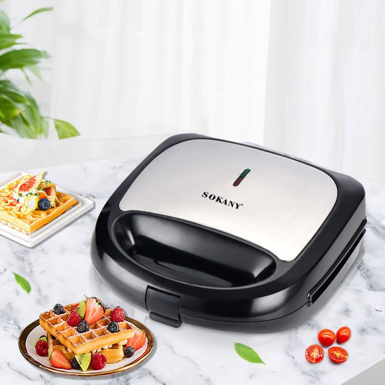 Máy nướng bánh mì, máy kẹp bánh mì sandwich đa ngăng SOKANY công suất 800W -HÀNG CHÍNH HÃNG- DELIYA