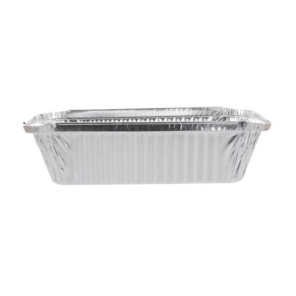 Khay giấy bạc - Set 10 khay / dùng 1 lần / có nắp / 1 ngăn / hình chữ nhật / Sài Gòn