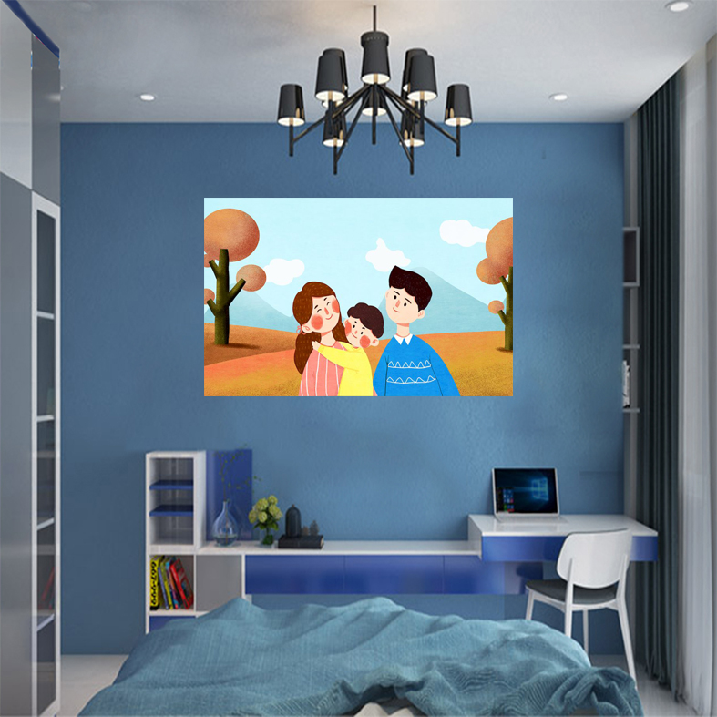 Tranh khổ lớn dán phòng gia đình yêu thương TMN-179