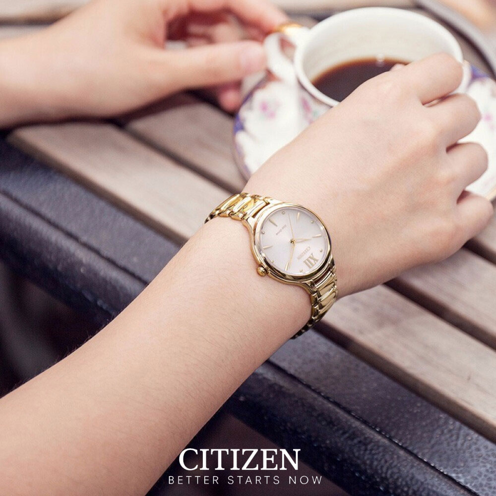 Đồng Hồ Nữ Citizen Dây Thép Không Gỉ EM0553-85A - Mặt Trắng (Sapphire)