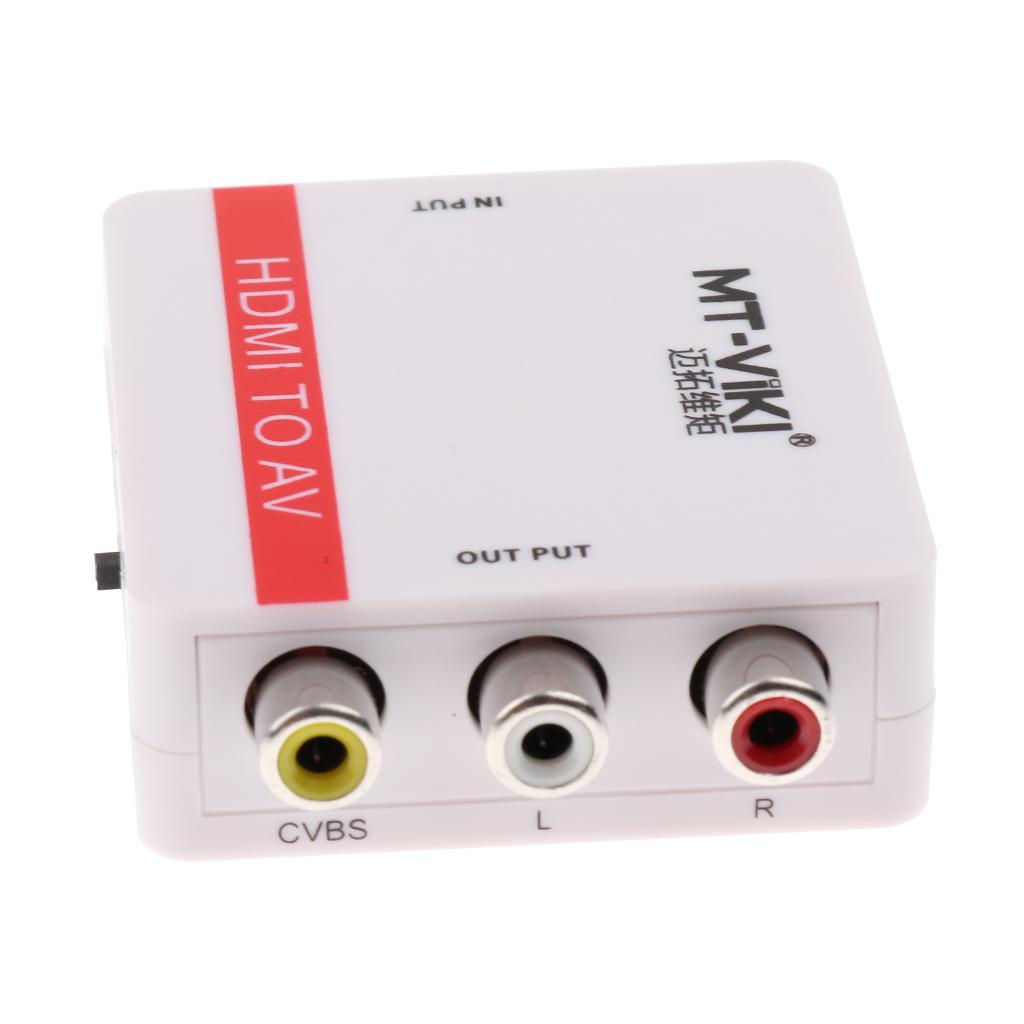 1080P  to AV 3RCA CVBs Composite Video Audio Converter White Adapter