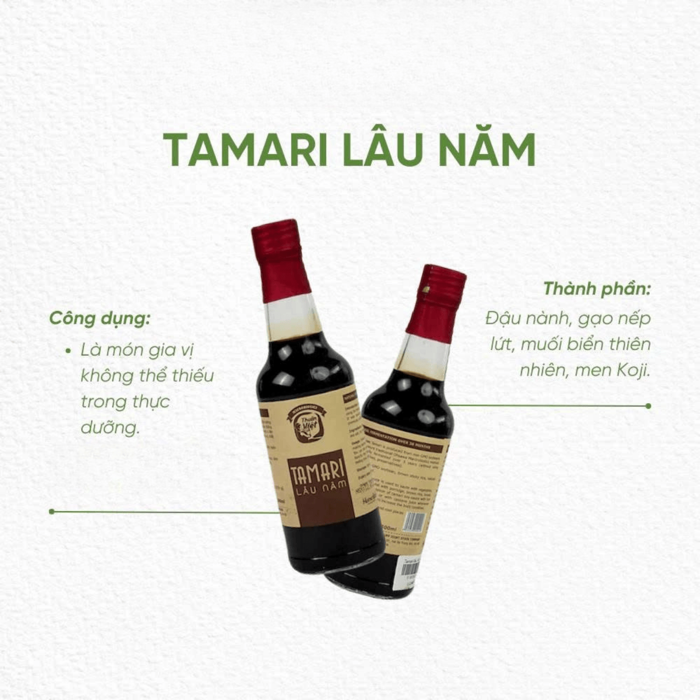 Tương Tamari Homefood Chai 300ml/500ml Lên Men Tự Nhiên - Gia Vị Truyền Thống, Ăn Chay, Healthy