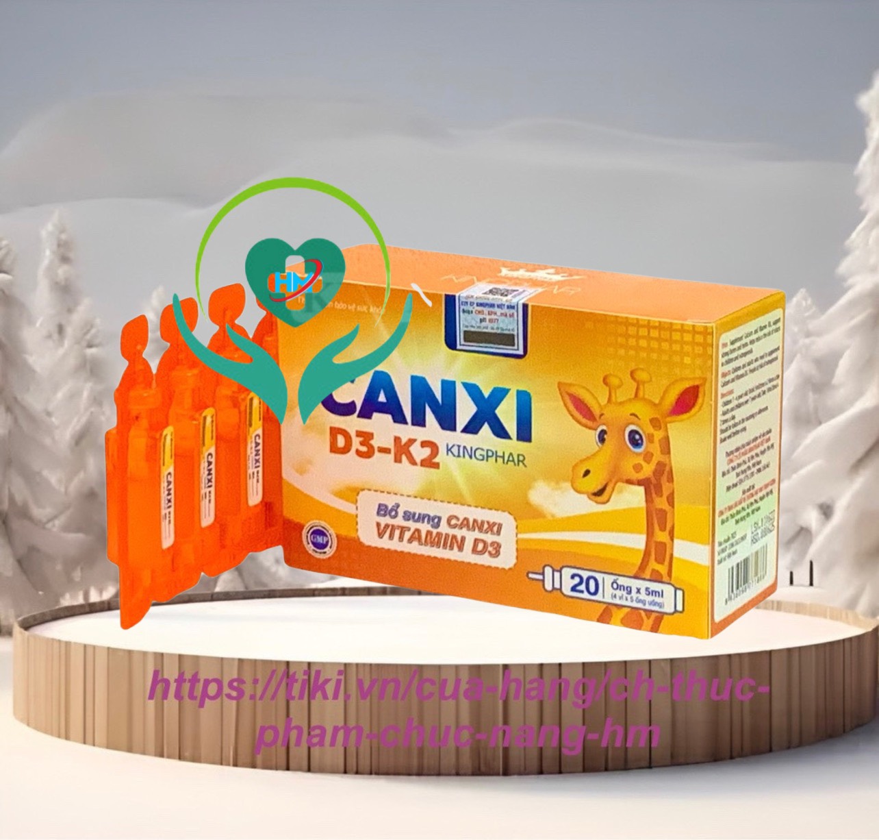 Siro CANXI D3 Vitamin Kingphar Hộp 20 ống / 5ml - Bổ Sung Canxi , Vitamin D3 cho cơ thể
