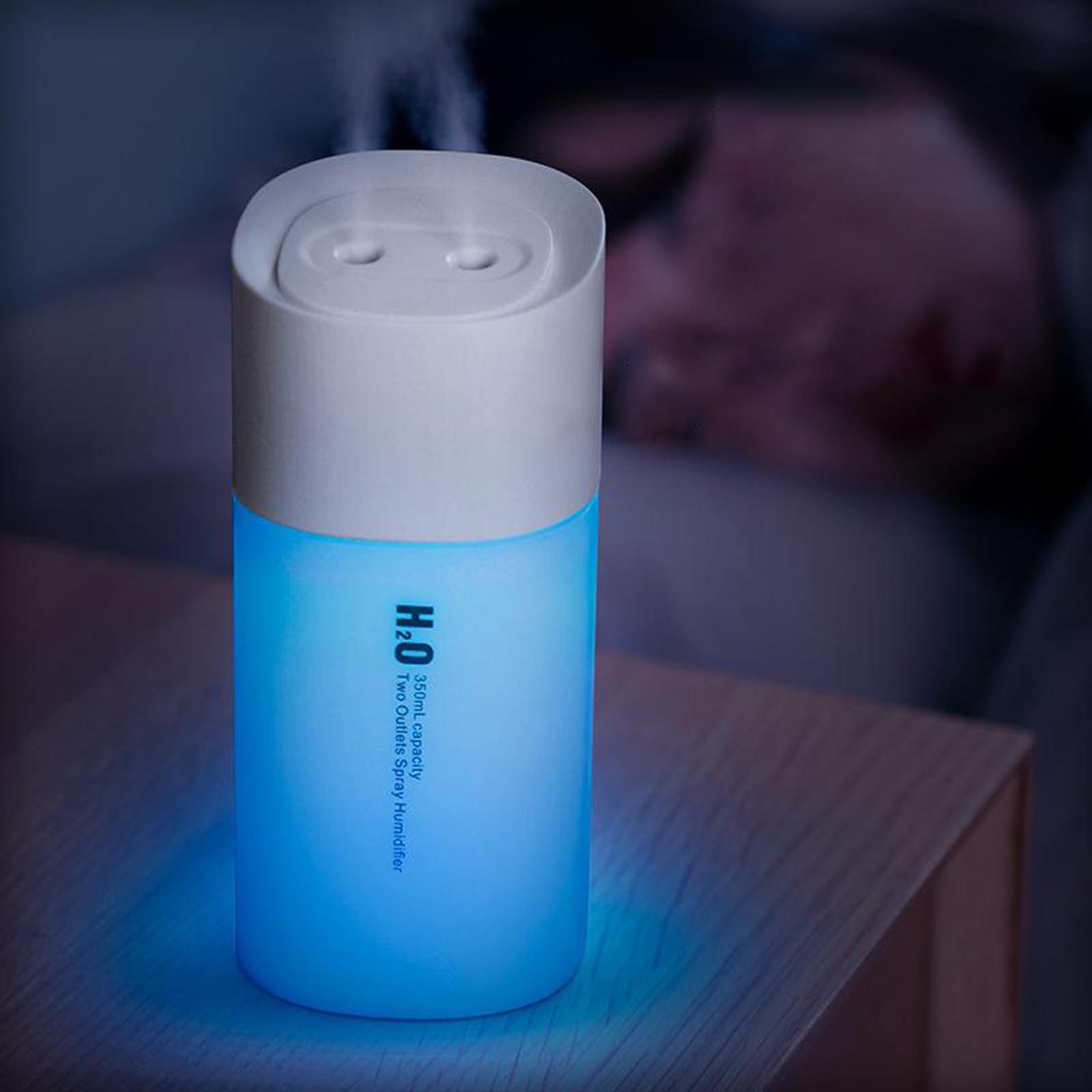350ML LED Humidifier USB Essential Oil Diffuser for Car Office Room Green