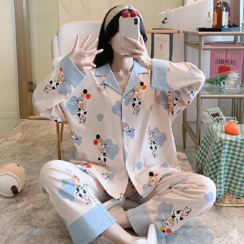 Pijama- Đồ Bộ Ngủ Nữ Cotton Áo Dài Quần Dài Nhiều Mẫu DDCP03