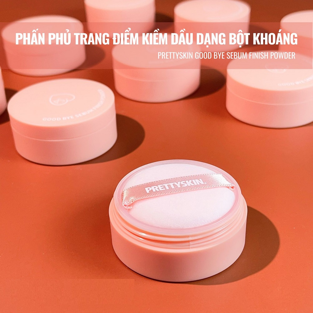 Phấn Phủ Kiềm Dầu Cho Lớp Nền Hoàn Hảo PrettySkin Goodbye Sebum Powder 5g