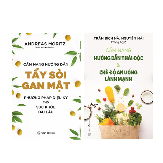 Bộ 2 cuốn Cẩm Nang Hướng Dẫn Tẩy Sỏi Gan Mật + Hướng Dẫn Thải Độc Và Chế Độ Ăn Uống THB