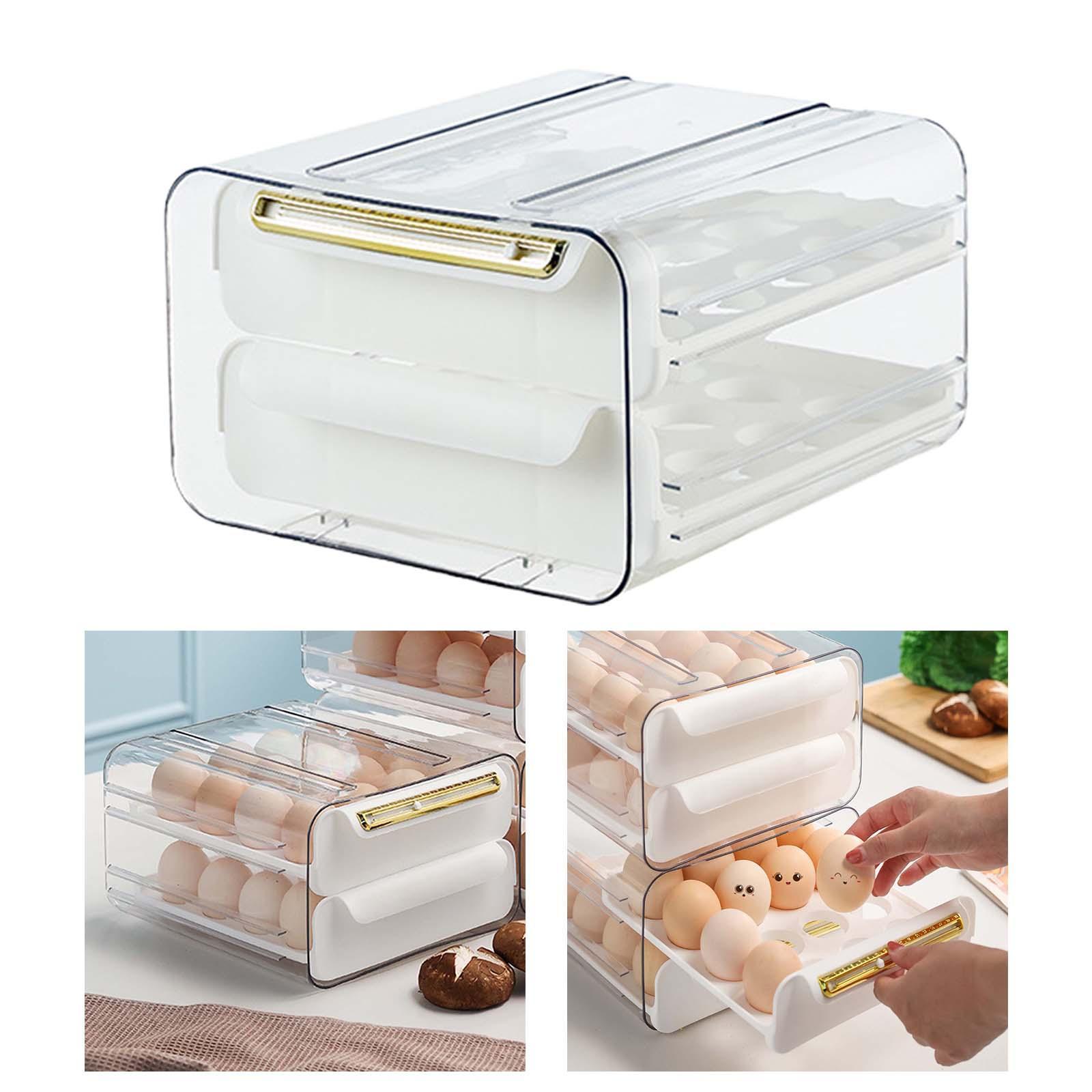 Egg Container Fridge Egg Tray Egg Storage Box Sturdy Space Saving for Pantry