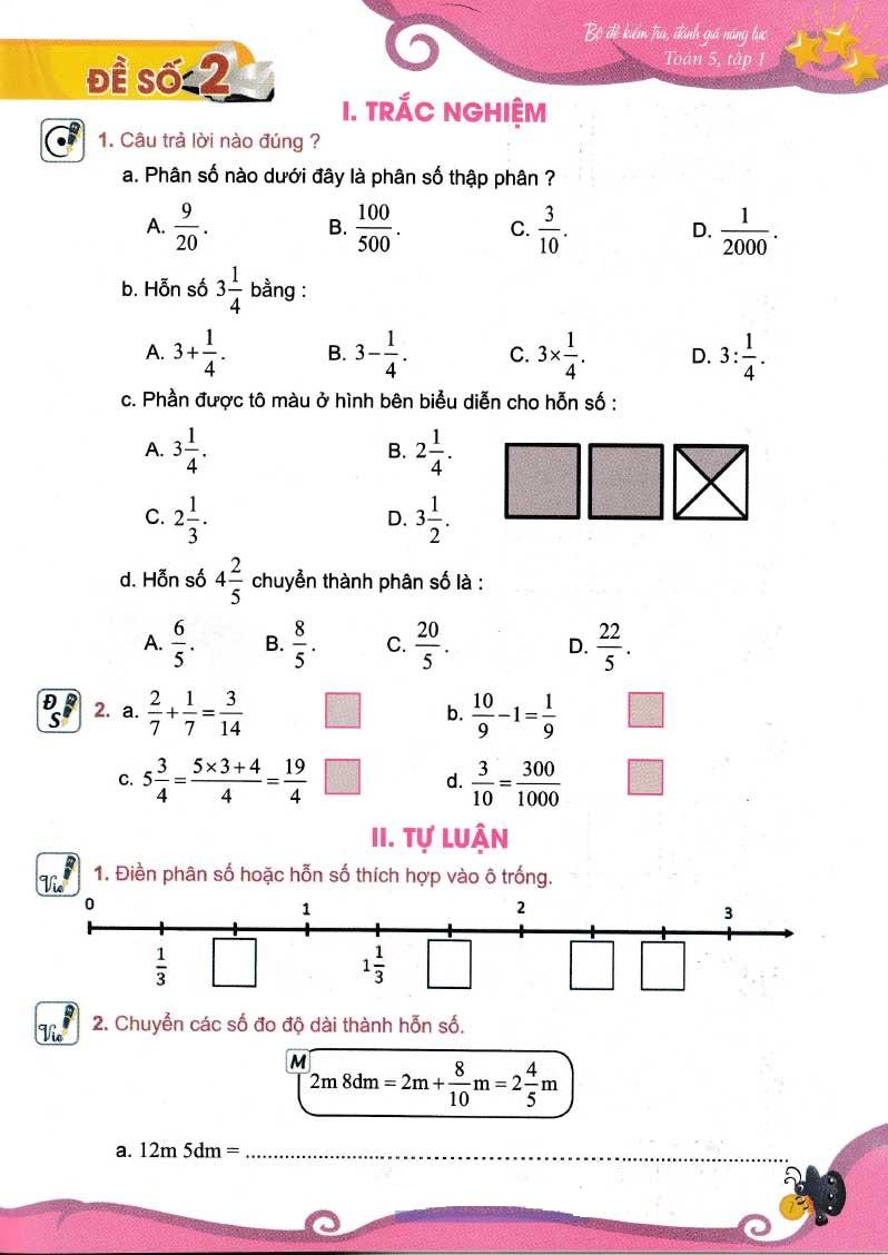 Bộ Đề Kiểm Tra Năng Lực , Đánh Giá Năng Lực Toán Lớp 5 - Tập 1