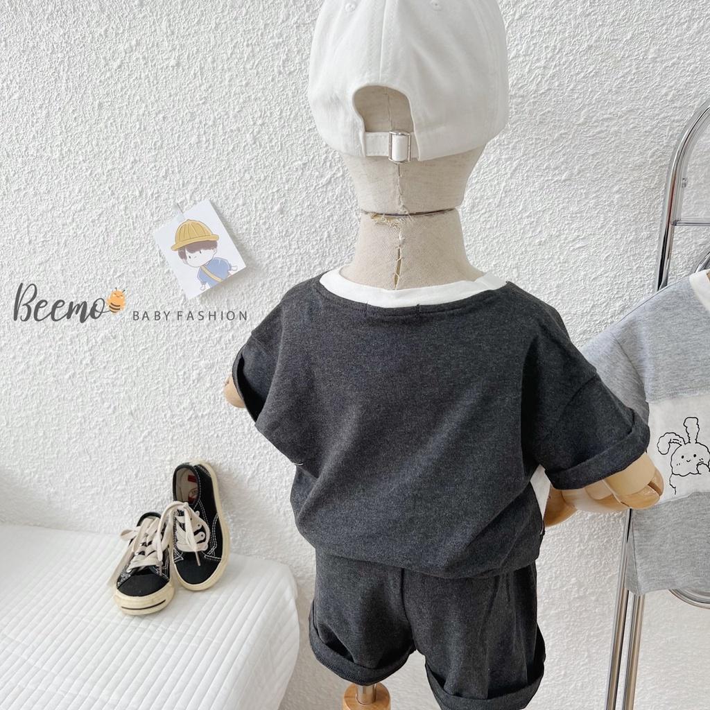 Bộ Cotton Phối Thân In Gấu Beemo Mềm Đẹp Unisex Bé Trai Bé Gái