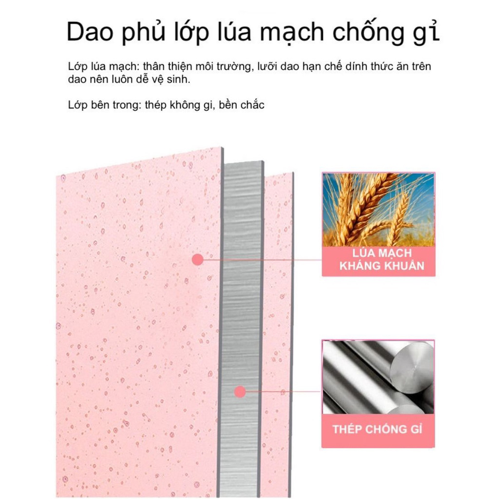 Bộ Dao kéo làm bếp 6 món Minchan lúa mạch sắc bén tiện lợi - cắt thái thịt, thực phẩm, gọt trái cây, cắt bánh mì, bào vỏ