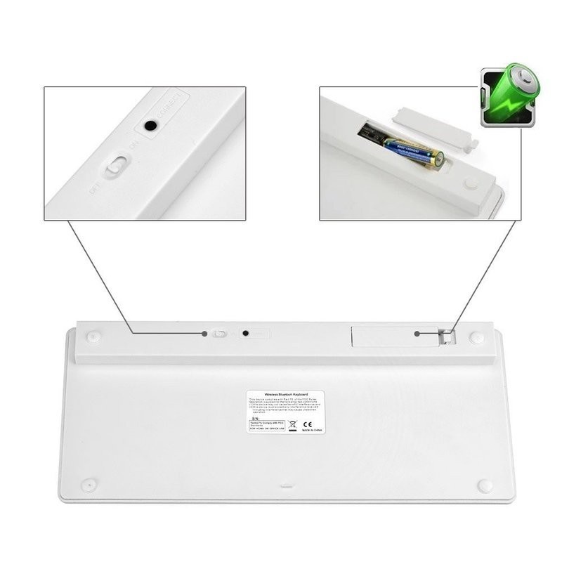 Bàn phím mini bluetooth cho iPhone, iPad, Android, Window - kèm 2 pin