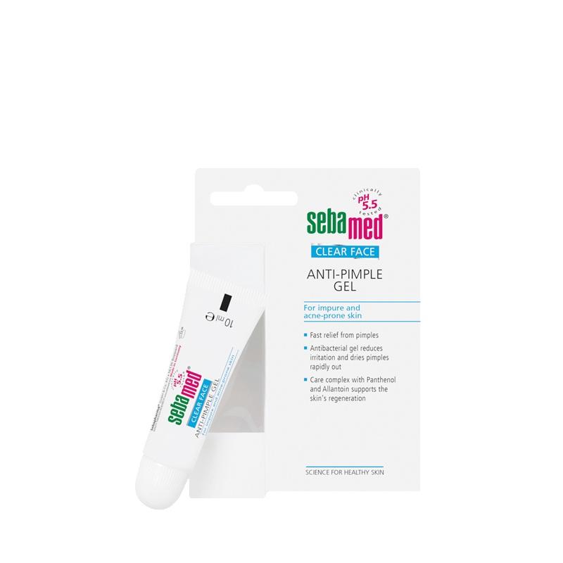 Gel giảm mụn kháng khuẩn &amp; làm dịu da Sebamed Clear Face Anti-Pimple pH5.5 tuýp 10ml