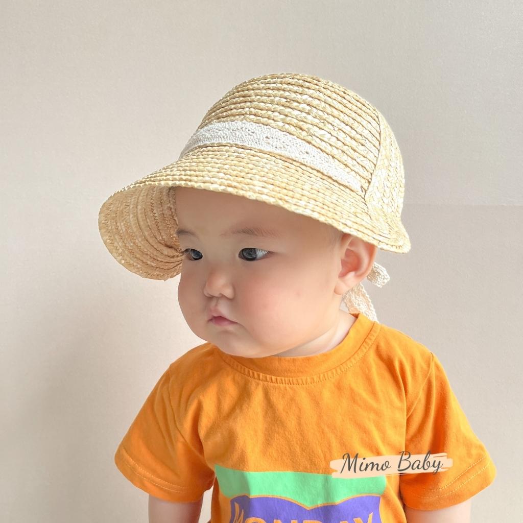Mũ cói nửa đầu buộc dây phong cách hàn quốc đáng yêu cho bé MH158 Mimo Baby