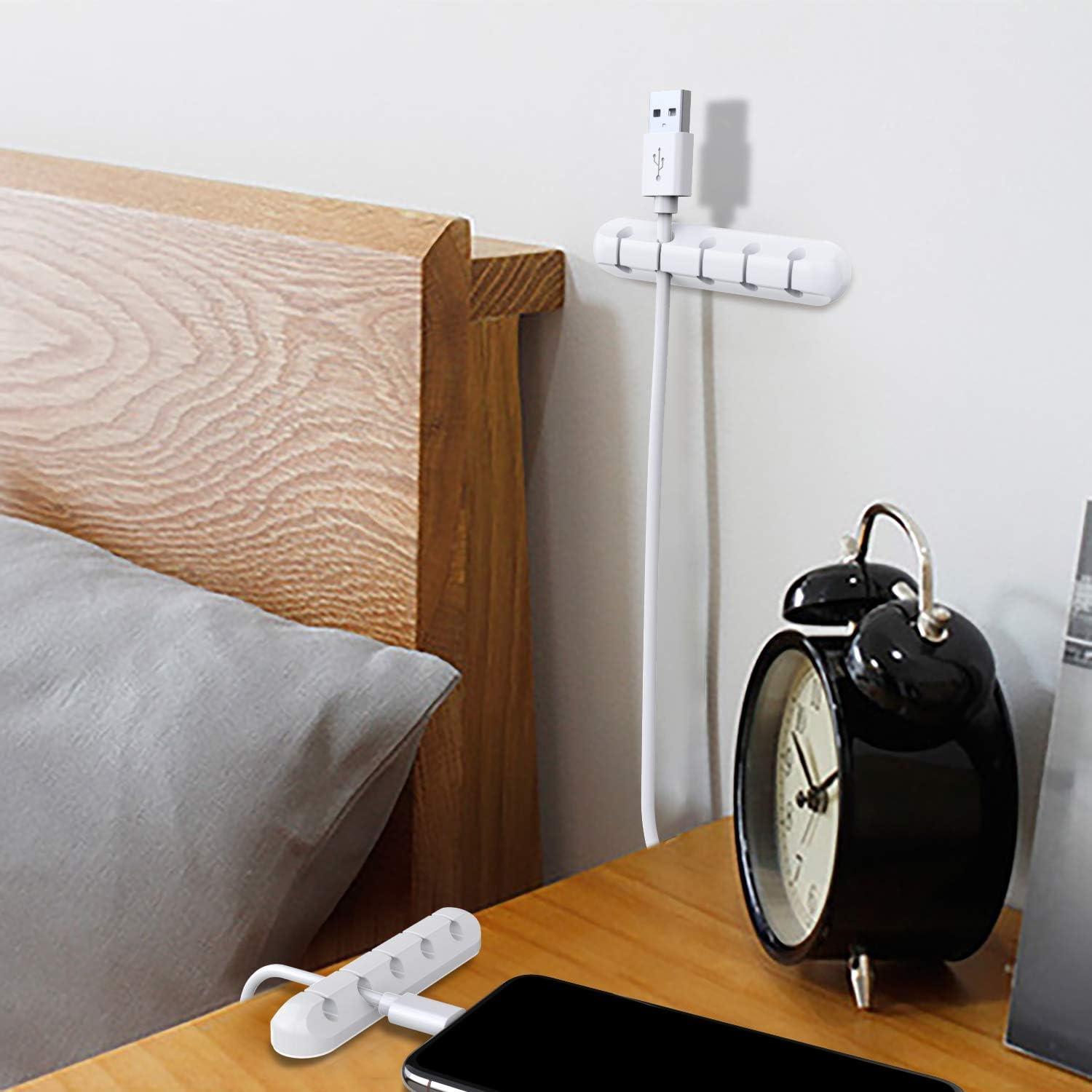 Kẹp giữ cáp silicon tự dính cho cáp sạc USB trên máy tính để bàn, bàn cạnh giường ngủ, dây nguồn, cáp chuột, PC, văn phòng, gia đình.
