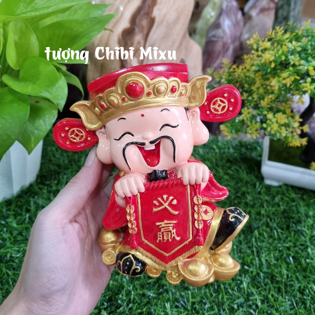 Tượng Chibi Thần Tài may mắn 14cm - Mẫu Phát Tài Phát Lộc