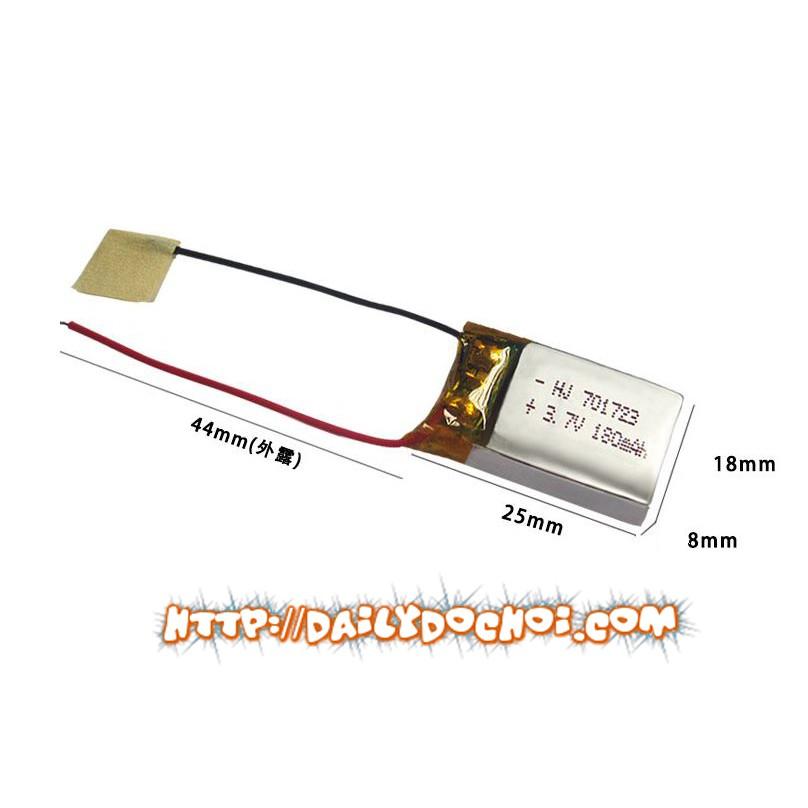 Pin sạc 3.7V dung lượng 180mAh cho LS 222 có 2 dây hàn trực tiếp