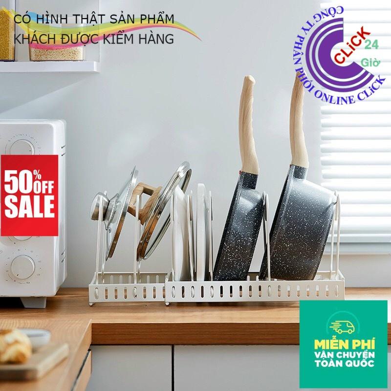 Kệ/Giá Úp Nồi Chảo, Úp Vung Sơn Tĩnh Điện Có Thể Điều Chỉnh Chiều Dài - Hàng Cao Cấp