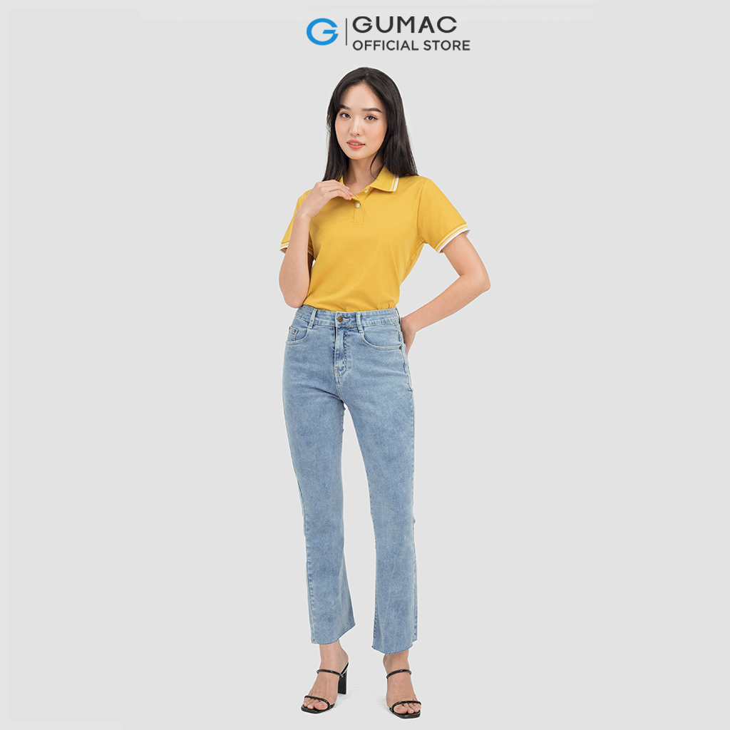 Quần jeans nữ GUMAC QJC07020 ống loe năng động trẻ trung