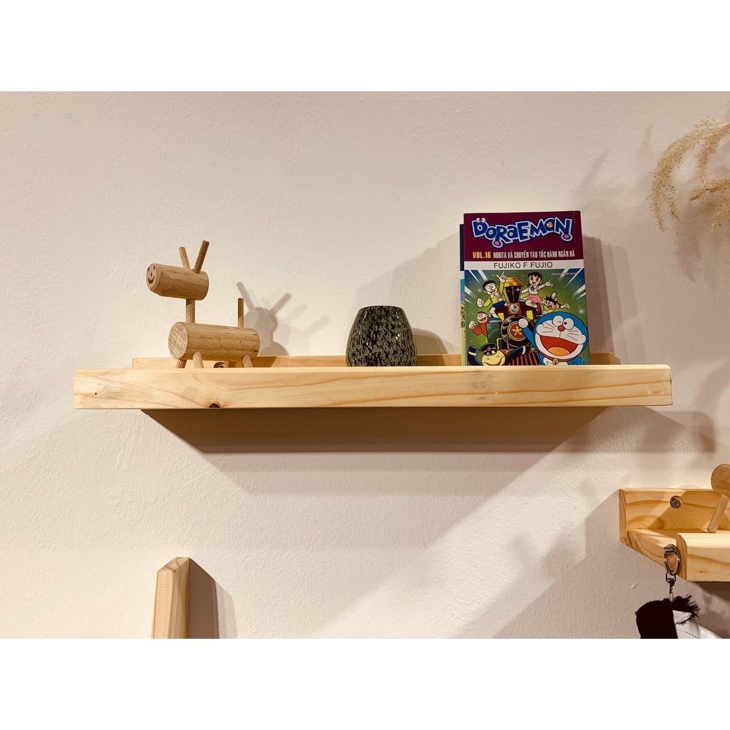 Set 3 Kệ gỗ treo tường trang trí phòng ngủ để đồ lưu niệm mỹ phẩm giá sách cây cảnh mini