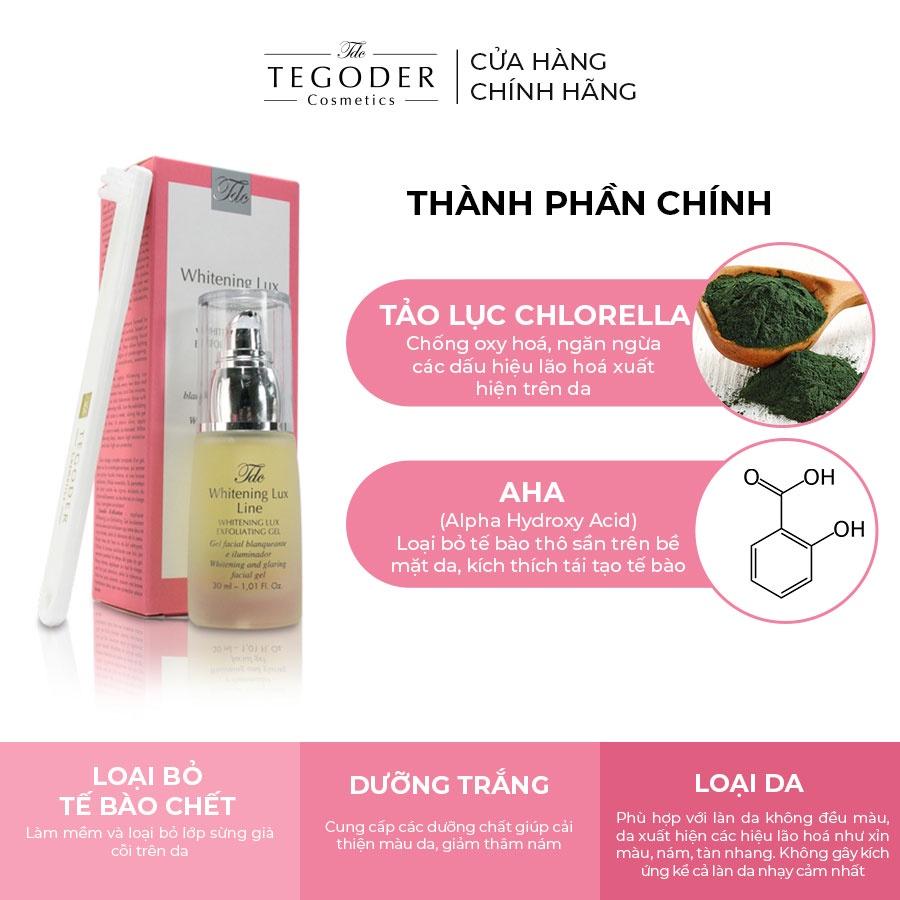 Tinh chất giảm thiểu tế bào chết chống oxy hóa Tegoder Whitening Lux exfolianting set 30 ml mã 7481