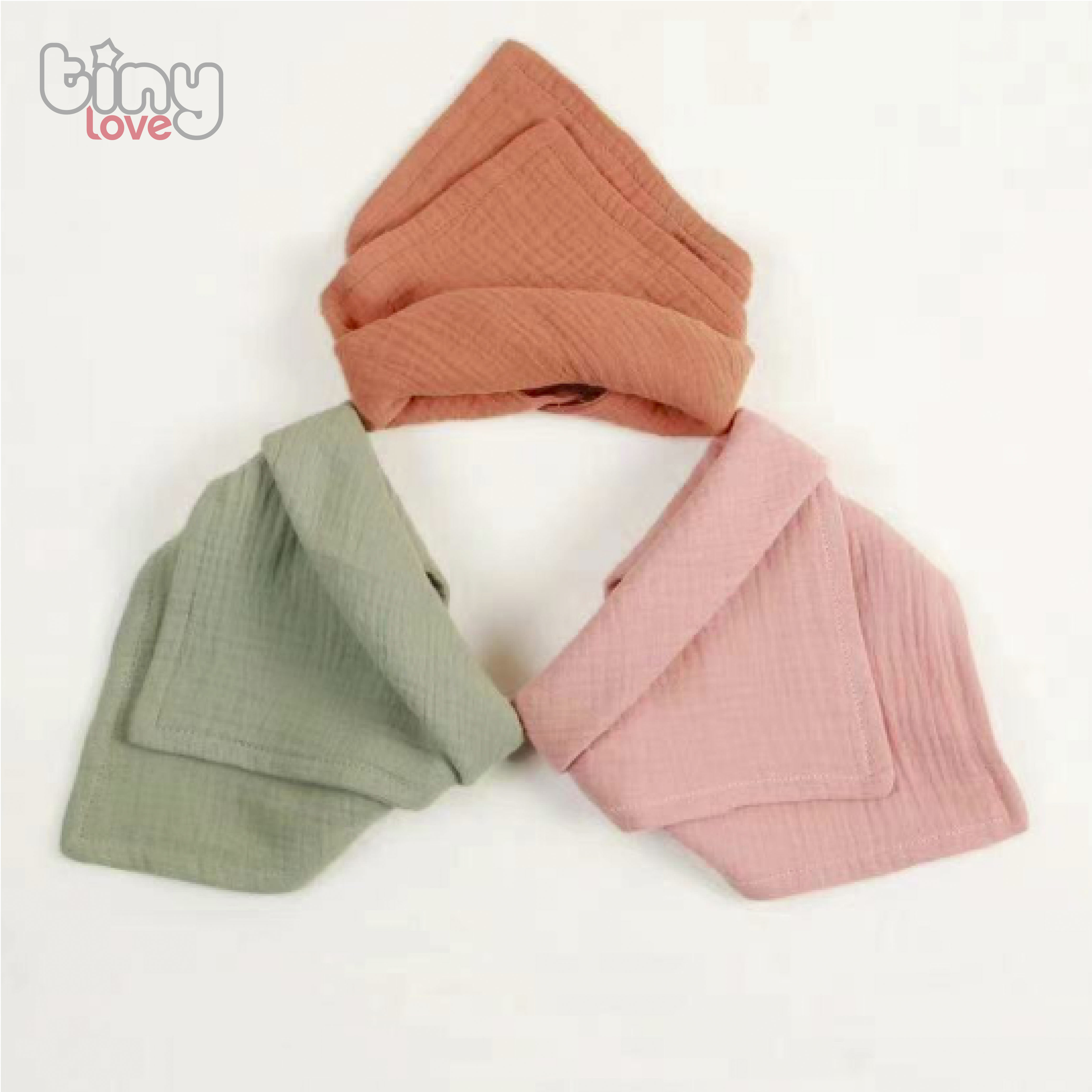Set 2 yếm tam giác cho bé giữ ấm cổ từ sơ sinh tới 1 tuổi - 2 lớp vải Muslin cotton 100% - Comfybaby