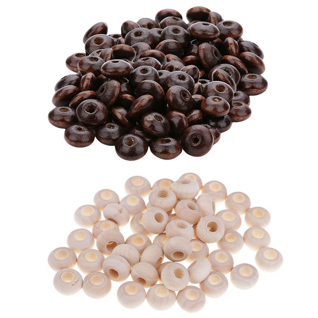300Pack Natural Abacus Wooden Spacer Beads DIY Macrame Jewelry Charms Crafts