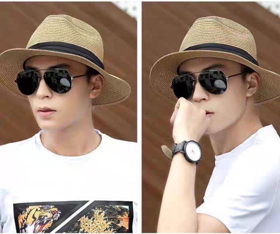 Nón cao bồi phớt mũ cao bồi nam nữ Fedora comboy chất liệu cói Hàng nhập dona24072901