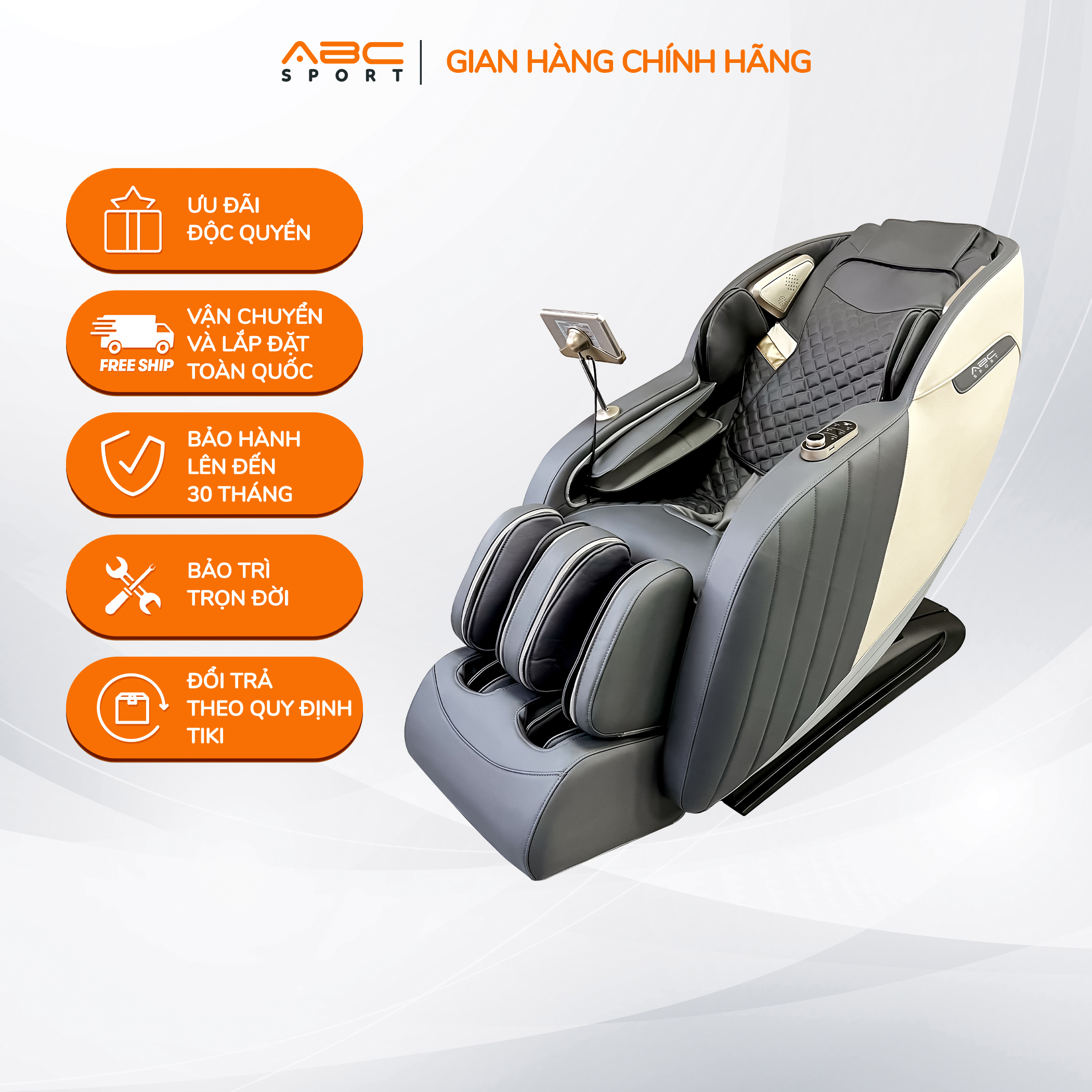 Ghế massage ABCSPORT toàn thân A31 con lăn 3D tính năng mới với con lăn massage bắp chân hỗ trợ đã thông máu huyết