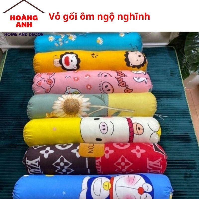 Vỏ gối ôm dây dút chất liệu cottong kích thước 35*100cm họa tiết ngộ nghĩnh