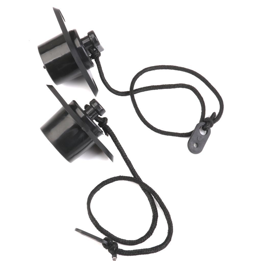 2x Black Marine PVC Scupper Drain Valve Cap Replacement for Inflatable Boat