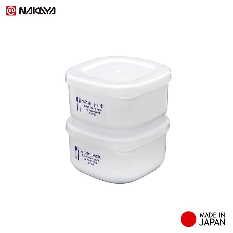 Hộp nhựa bảo quản thực phẩm có nắp mềm Nakaya White Pack - Made in Japan