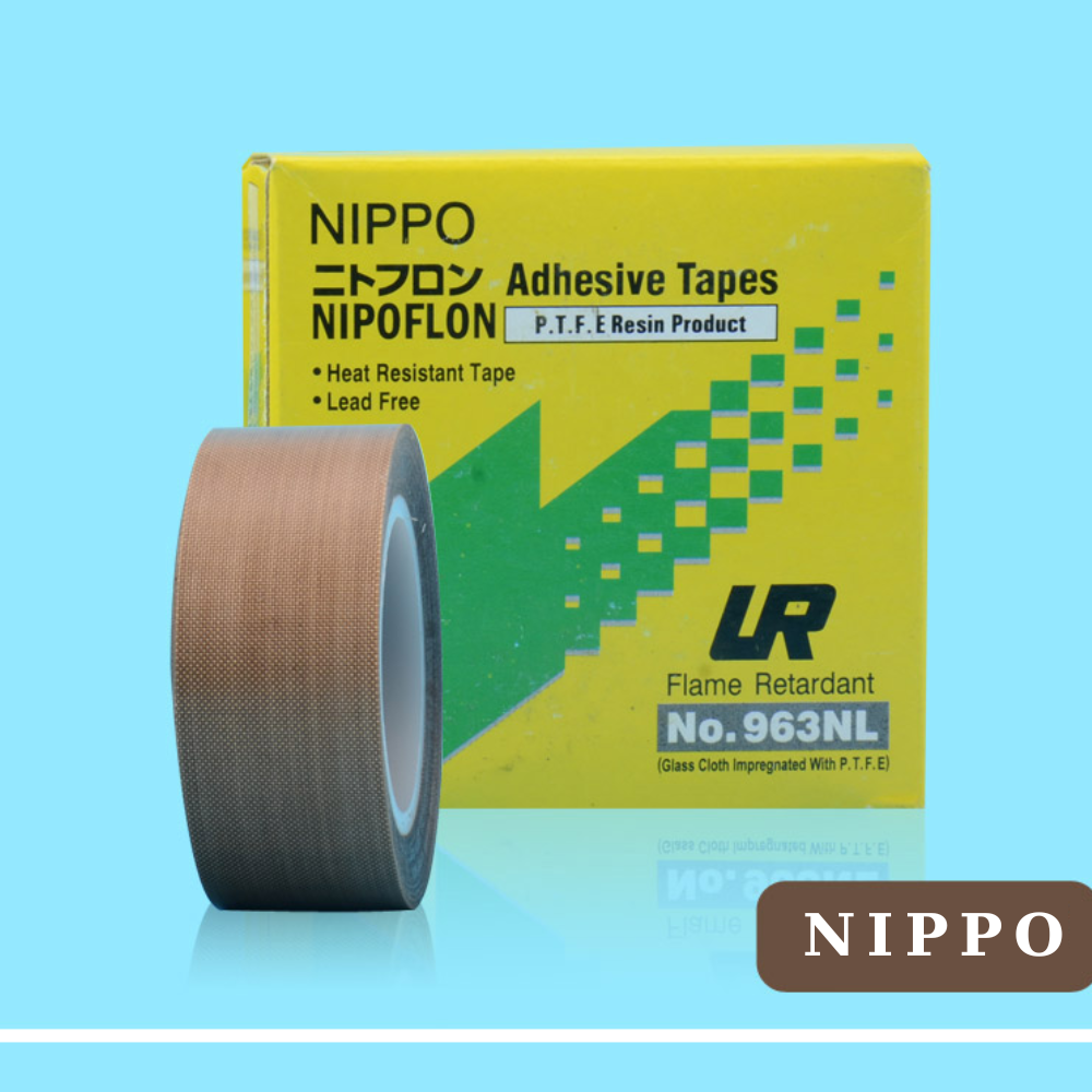 Băng keo chịu nhiệt NIPPO 963NL (0.13 * 19 * 10m), băng keo chịu nhiệt TEFLON, NIPOFLON, màu nâu