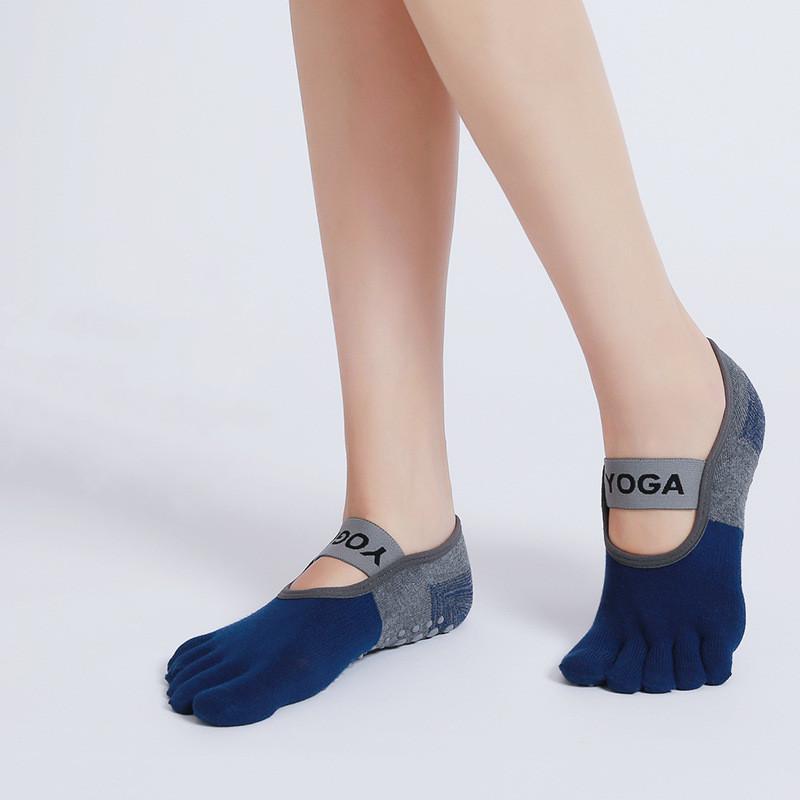 Năm Ngón Tay Vớ Tập Yoga Silicone Chống Trơn Trượt Cotton Pilates Tất Nữ Hở Lưng Thoáng Khí Tập Gym Tập Thể Dục Chạy Khiêu Vũ Vớ Thể Thao Color: Burgundy Size: EUR 34-39