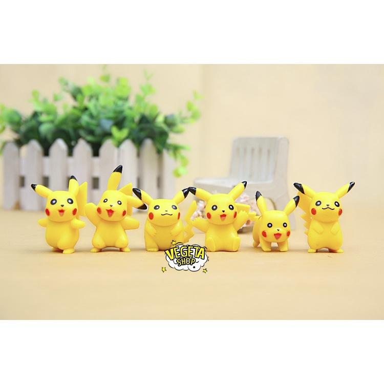 Mô hình Pikachu - Trọn bộ 6 mô hình Pikachu nguyên bản cực dễ thương - Cao khoảng 3.5 ~ 4.5cm