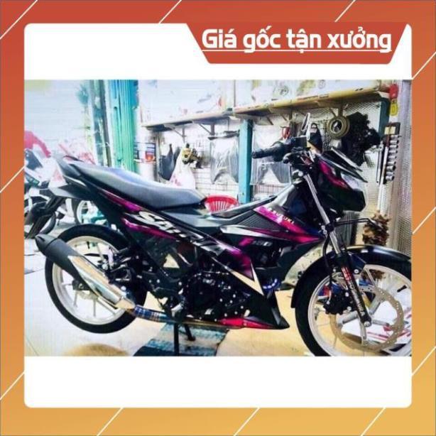 Tem rời Satria Fi hồng đen Crom cao cấp
