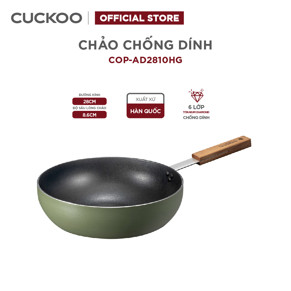Chảo chống dính Cuckoo COP-AD2810HG 6 lớp Titanium Diamond - Sử dụng tất cả các loại bếp - Hàng chính hãng