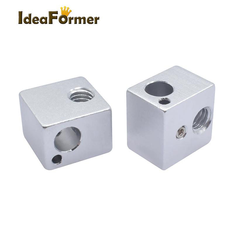 1 cái 3D Khối Nhiệt E3D V5 V6 MK7 MK8 MK2 MK10 Núi Lửa PT100 CR10 2 TRONG 1 RA Nhôm/Đồng Thau Cho Hotend 3D Máy In Phần