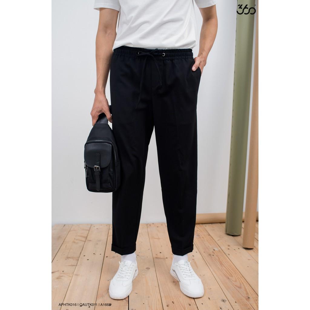 Sale Quần âu nam 360 BOUTIQUE dáng crop dây rút - QAUTK011