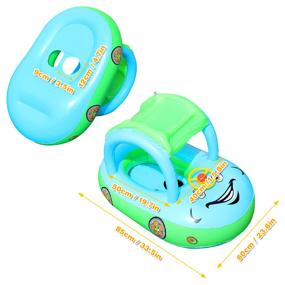 Phao bơm hơi có mái che hình ô tô cho bé